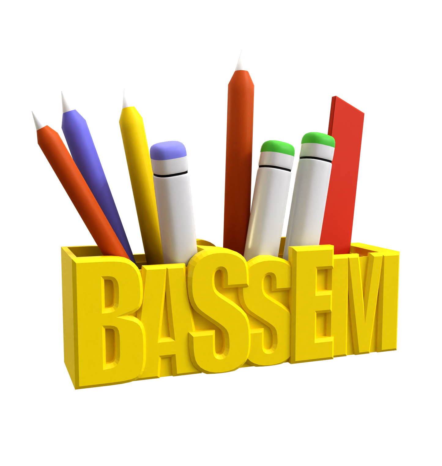 3D Desk Name Tag Pen Holder