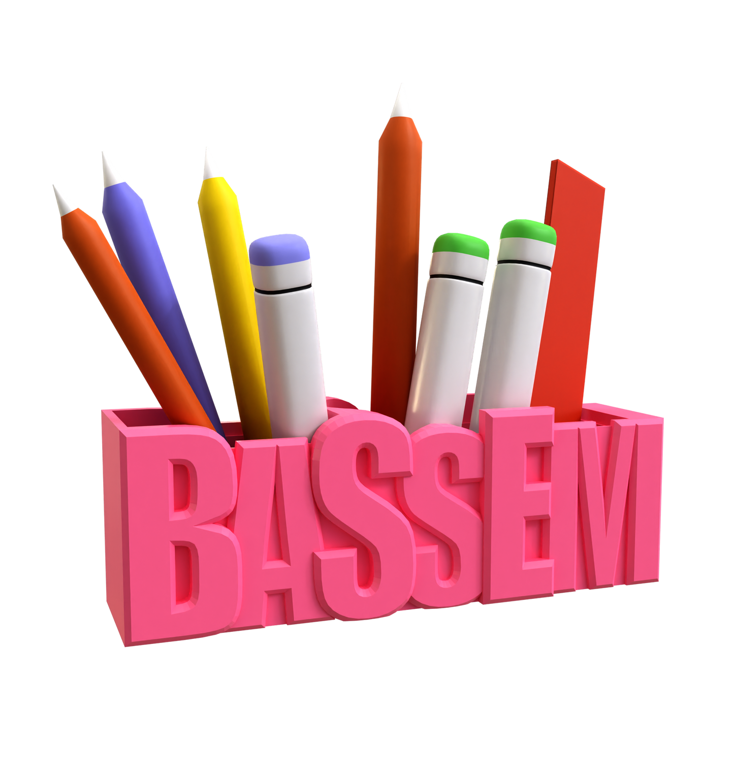 3D Desk Name Tag Pen Holder