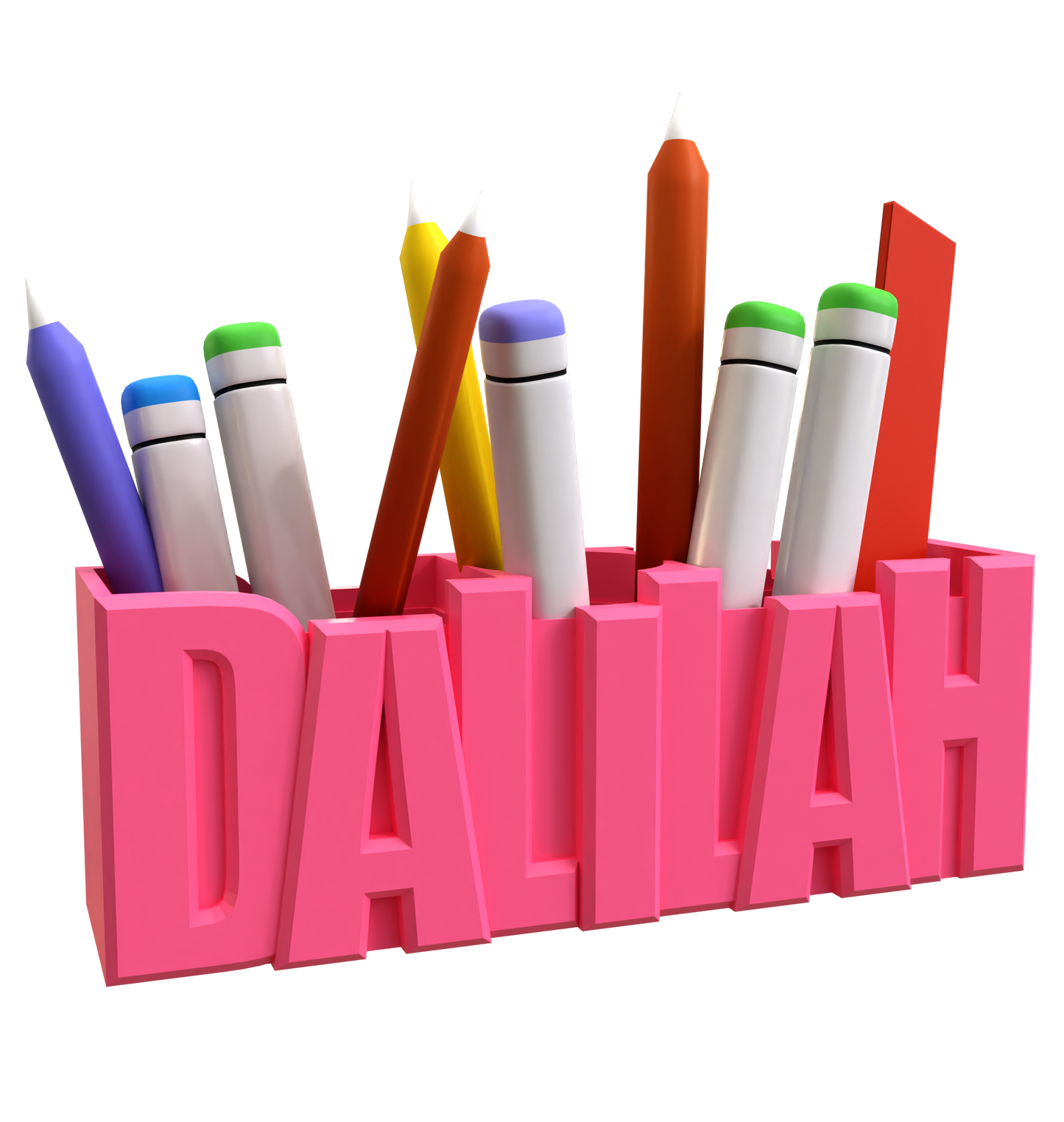 3D Desk Name Tag Pen Holder