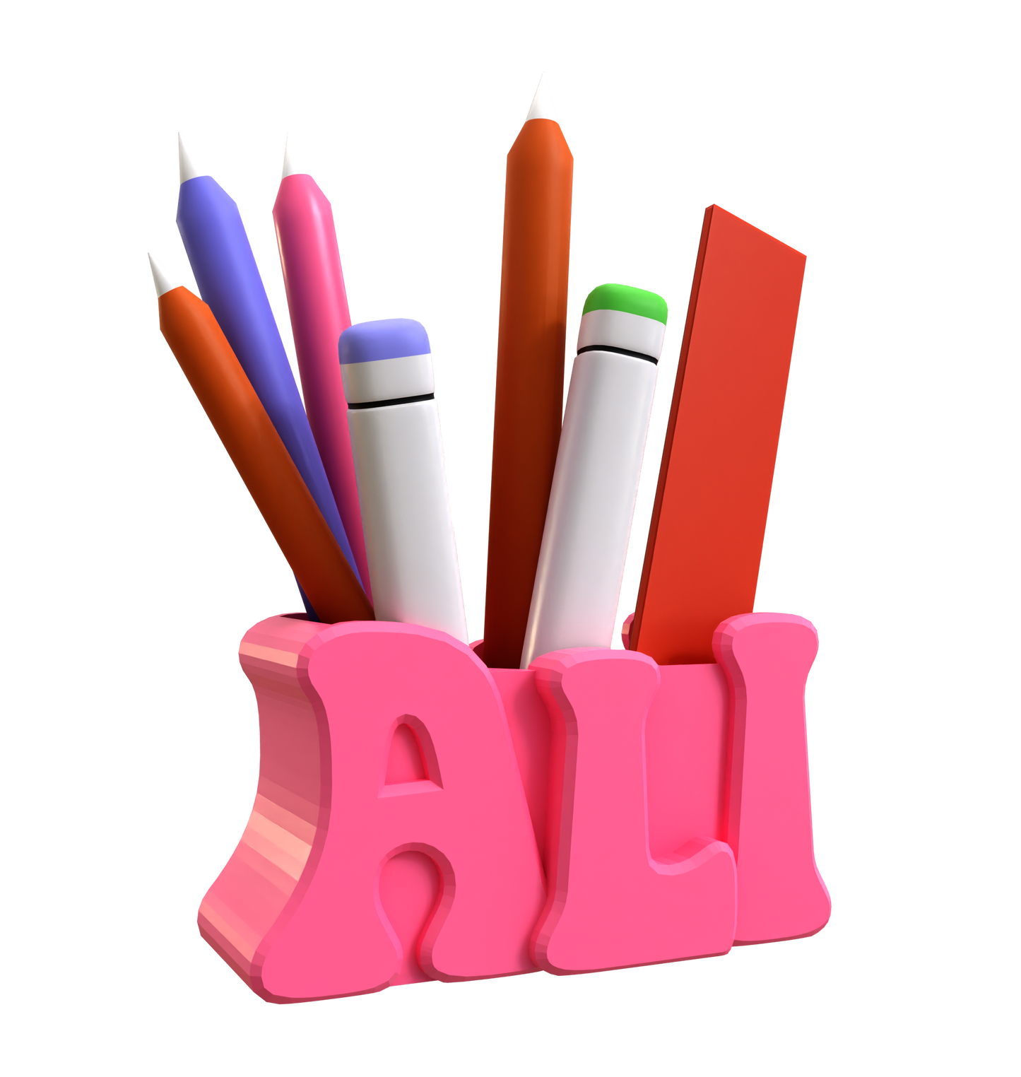 3D Desk Name Tag Pen Holder