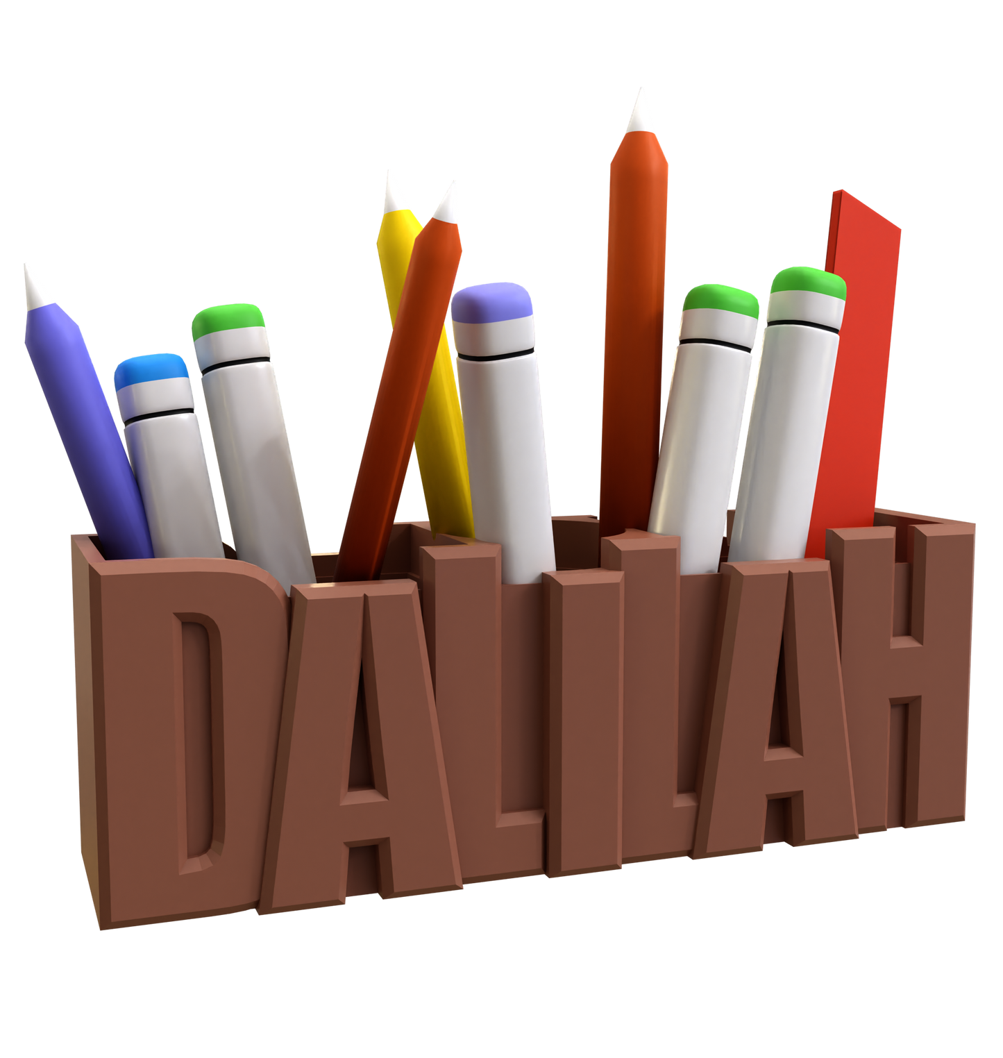 3D Desk Name Tag Pen Holder