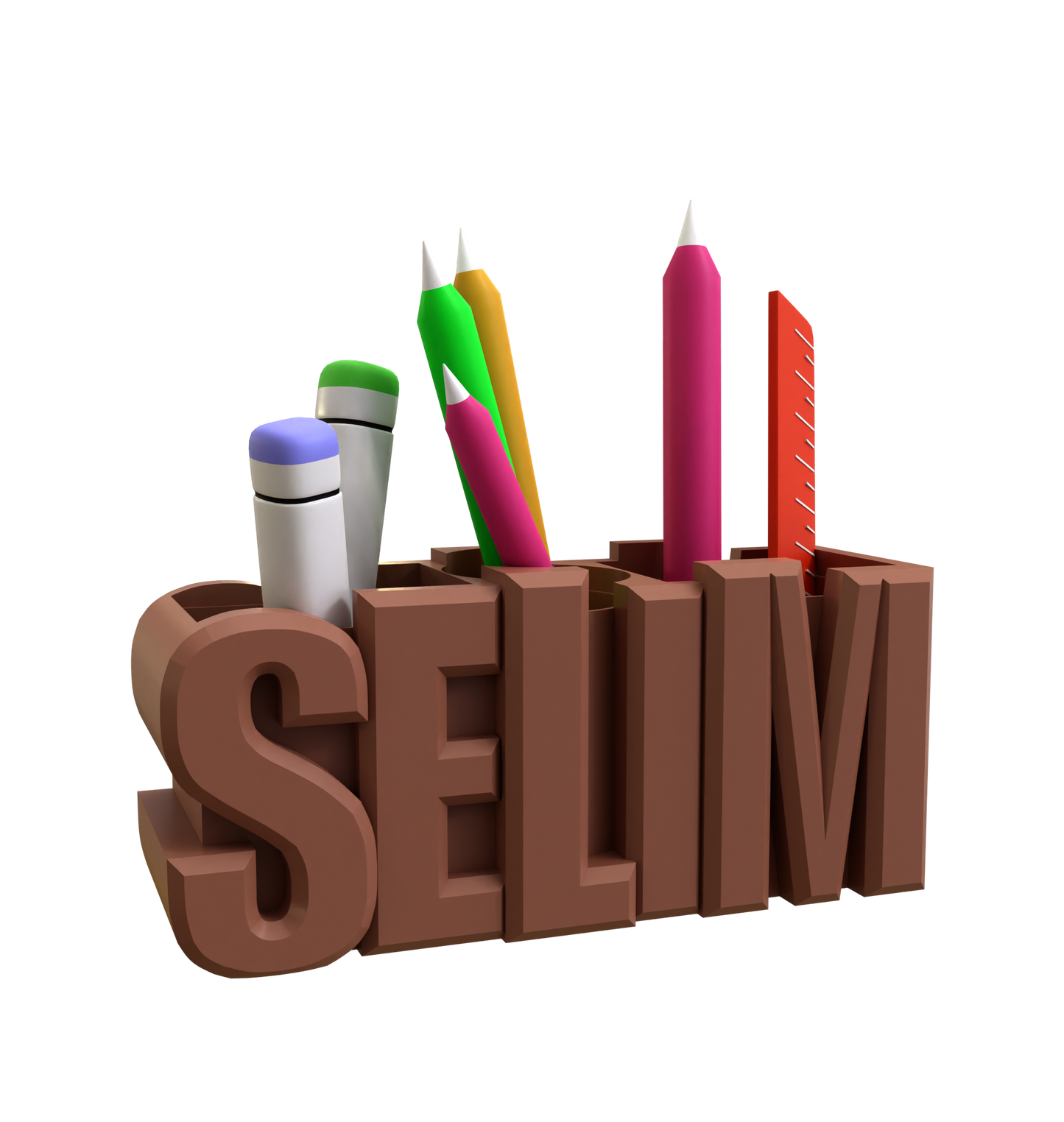 3D Desk Name Tag Pen Holder