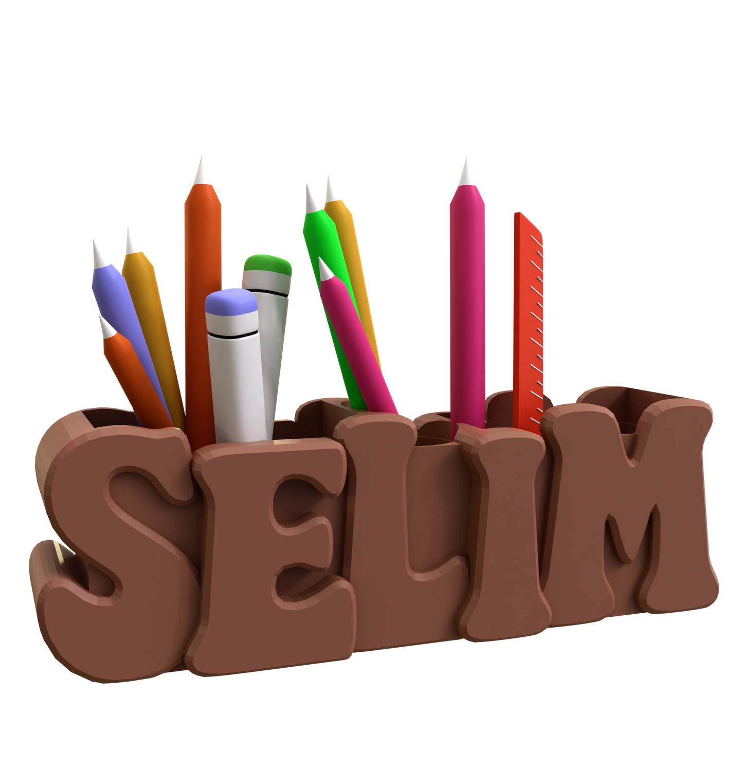 3D Desk Name Tag Pen Holder