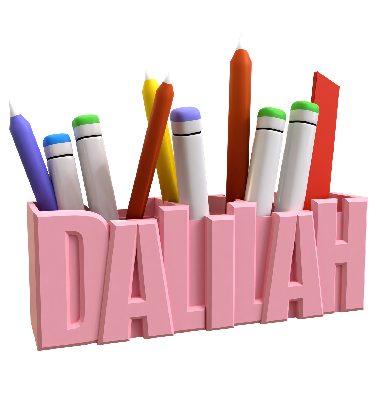 3D Desk Name Tag Pen Holder