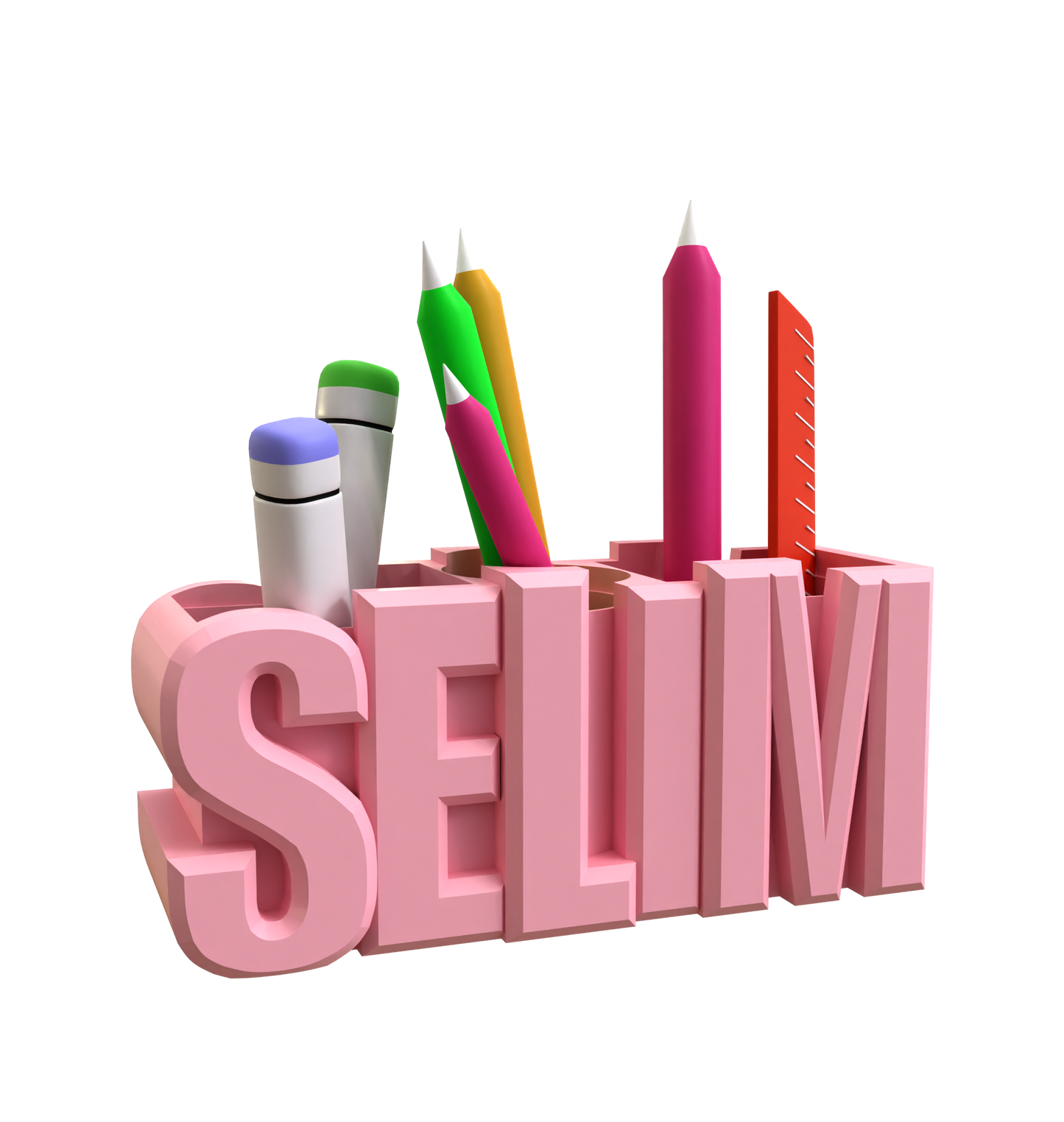 3D Desk Name Tag Pen Holder