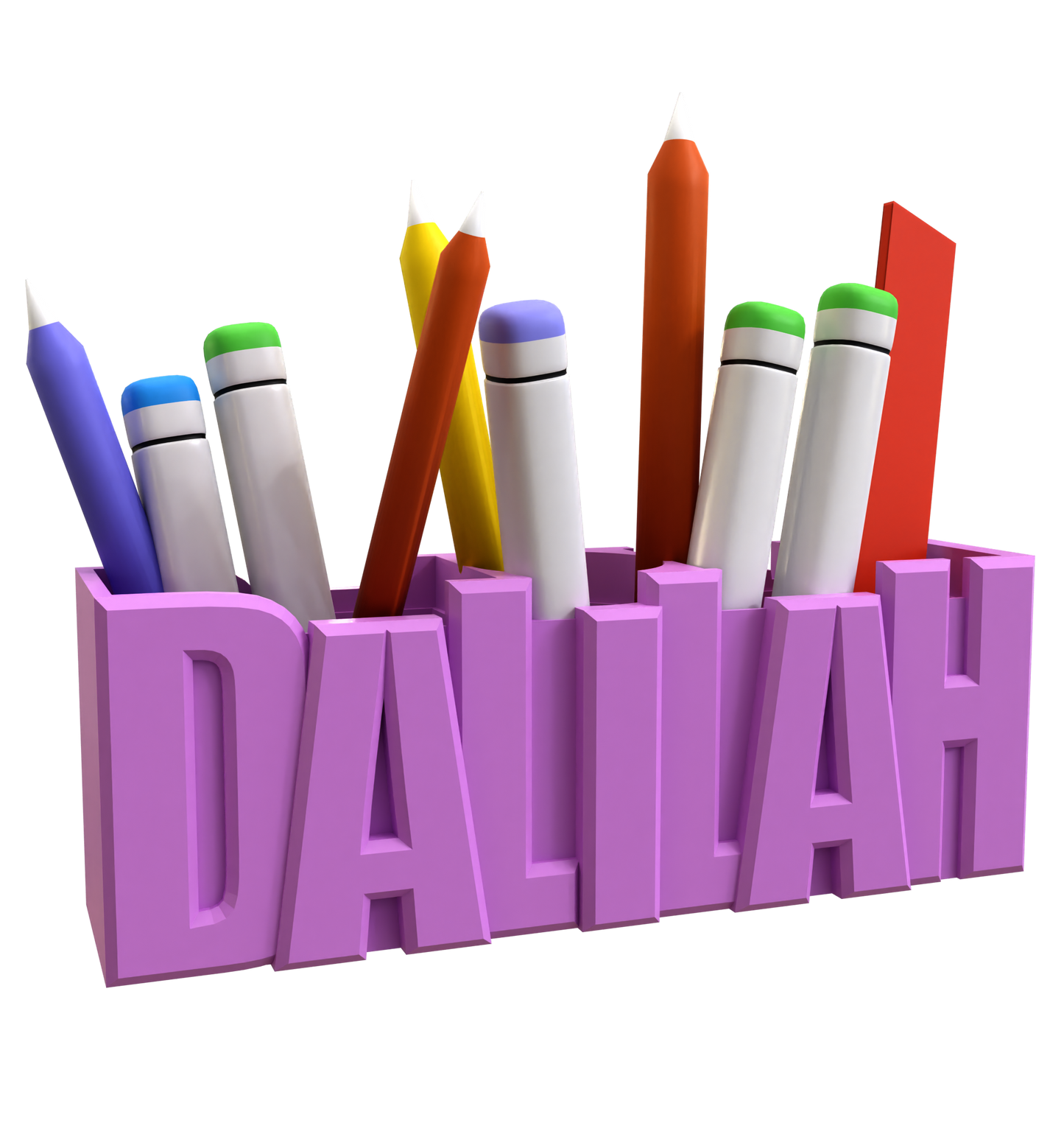 3D Desk Name Tag Pen Holder