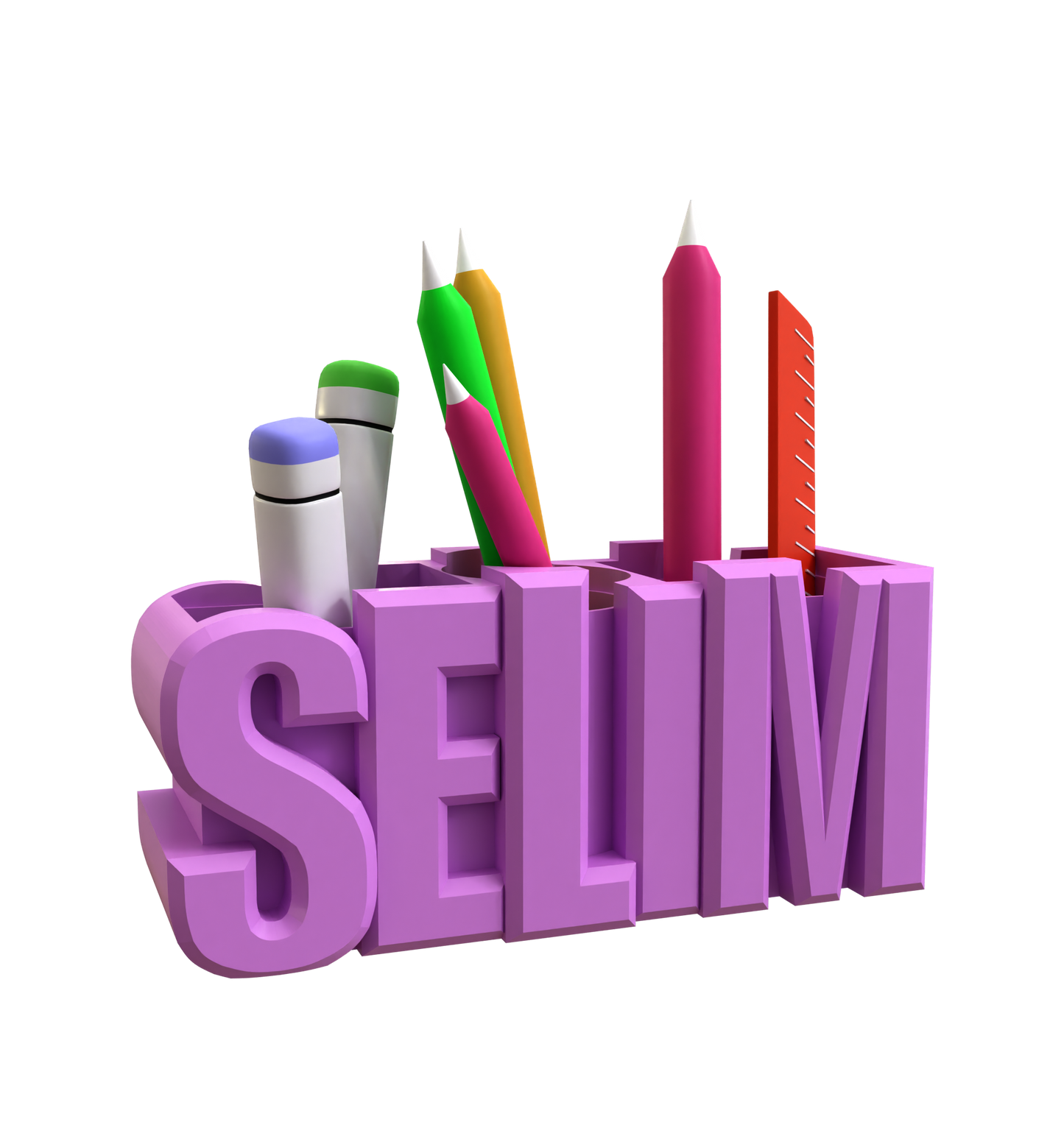 3D Desk Name Tag Pen Holder