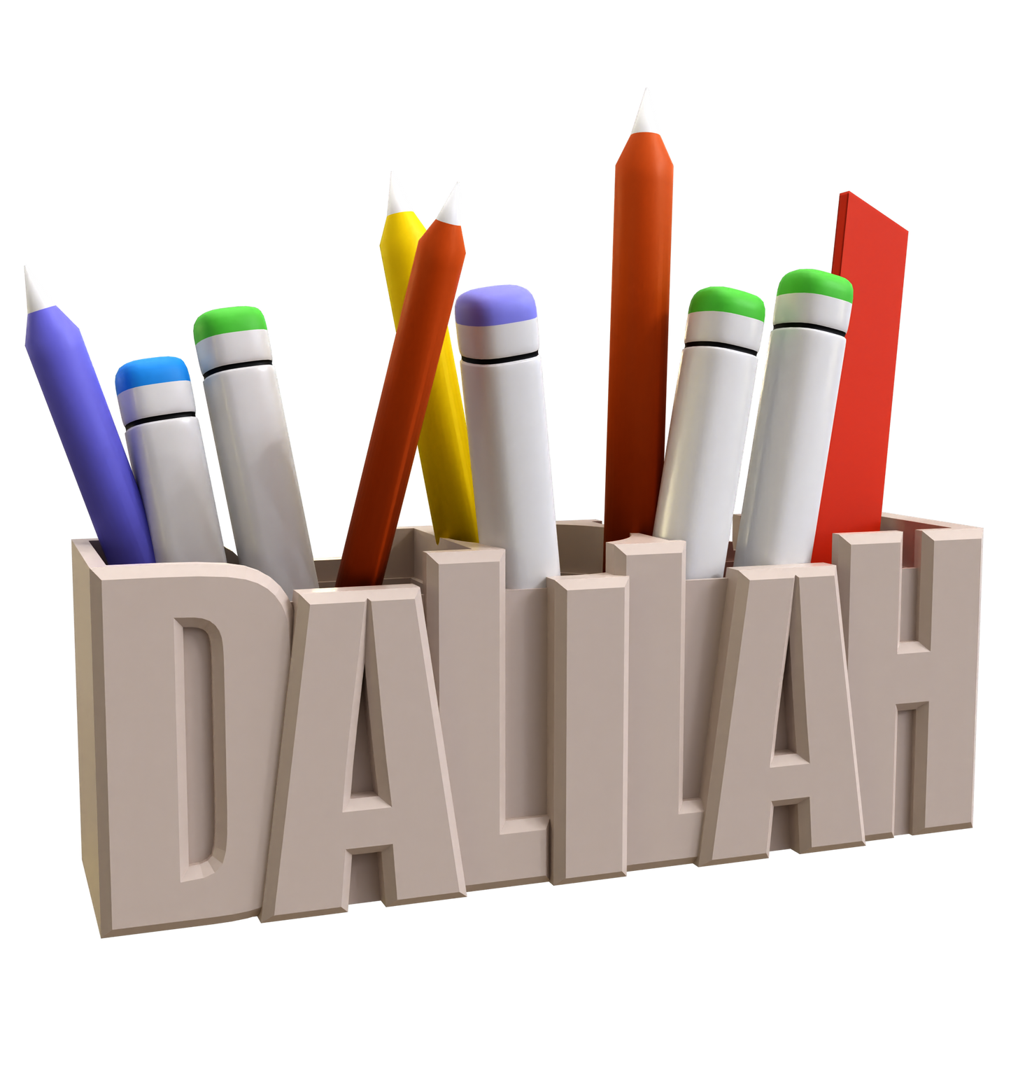 3D Desk Name Tag Pen Holder