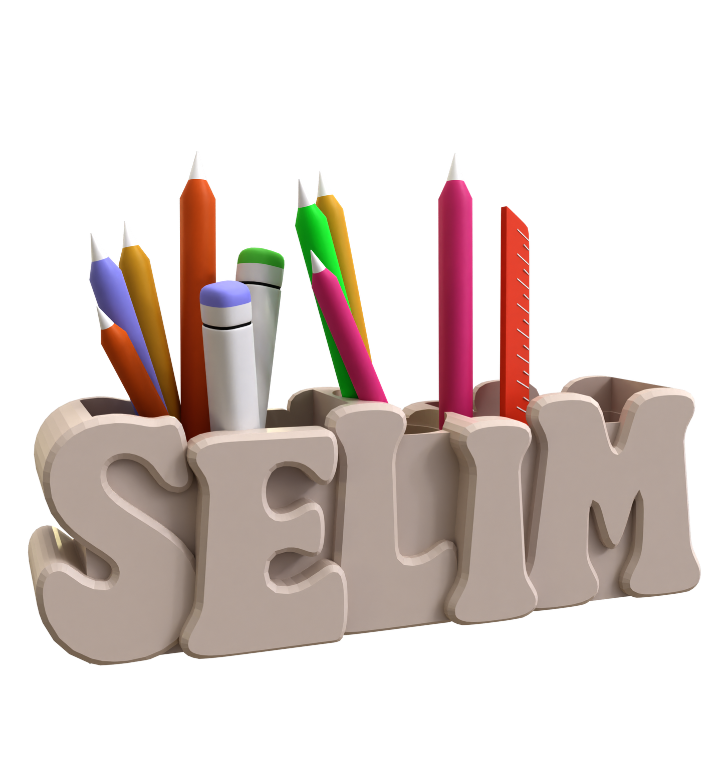 3D Desk Name Tag Pen Holder