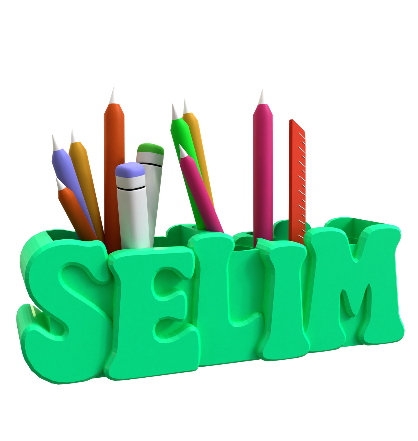 3D Desk Name Tag Pen Holder