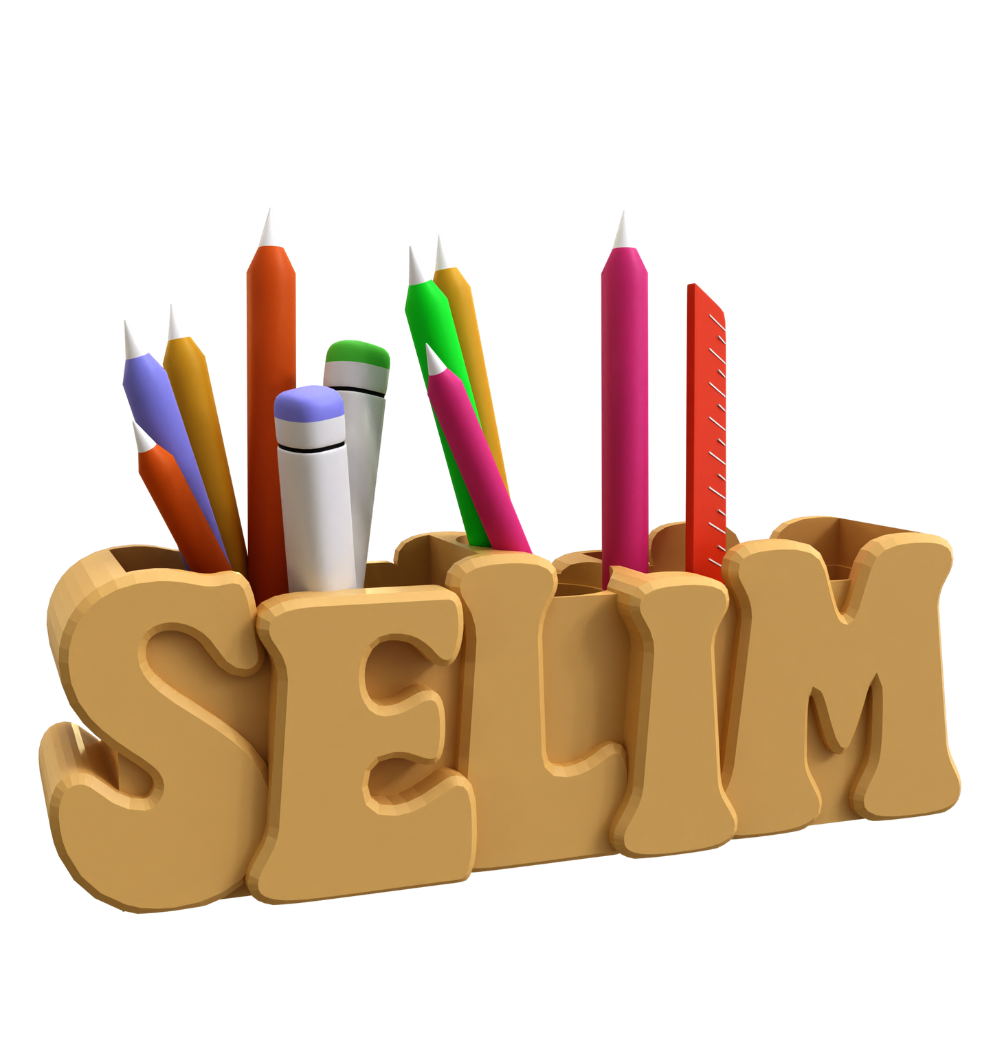 3D Desk Name Tag Pen Holder