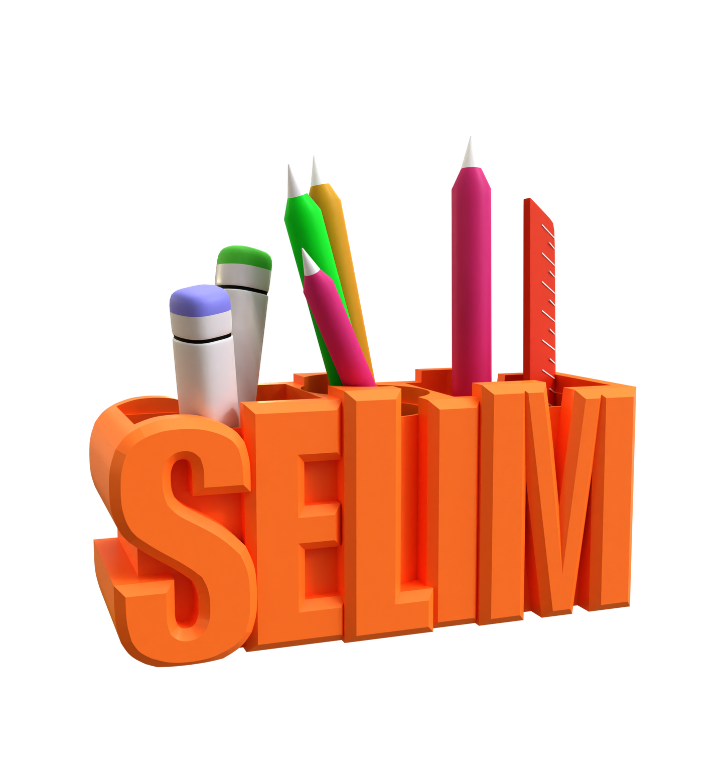 3D Desk Name Tag Pen Holder