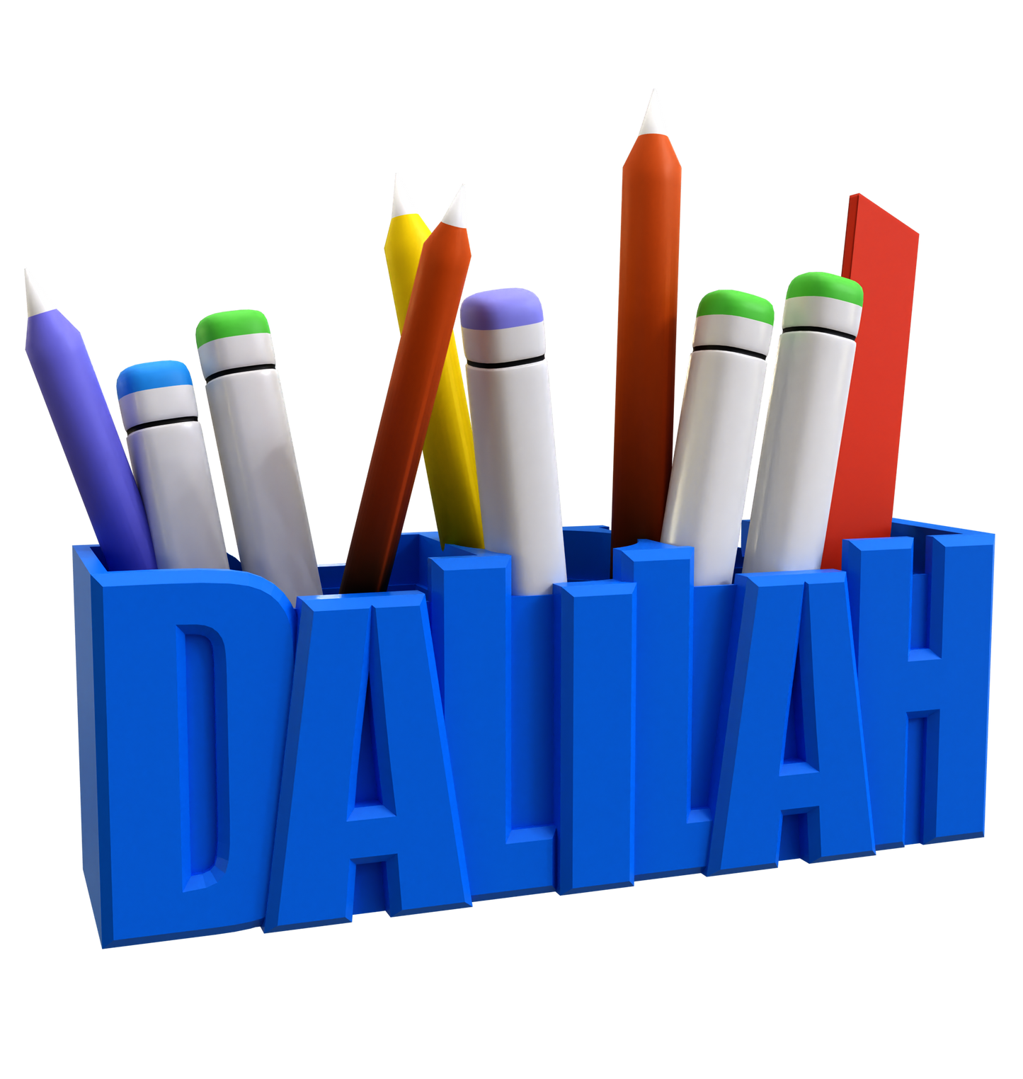 3D Desk Name Tag Pen Holder