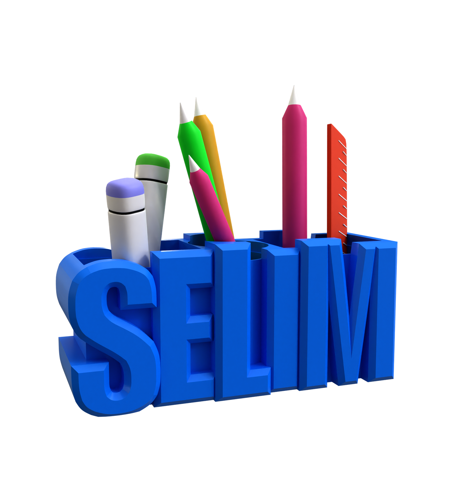 3D Desk Name Tag Pen Holder