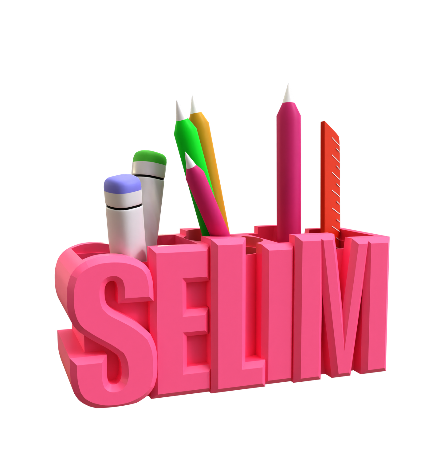 3D Desk Name Tag Pen Holder