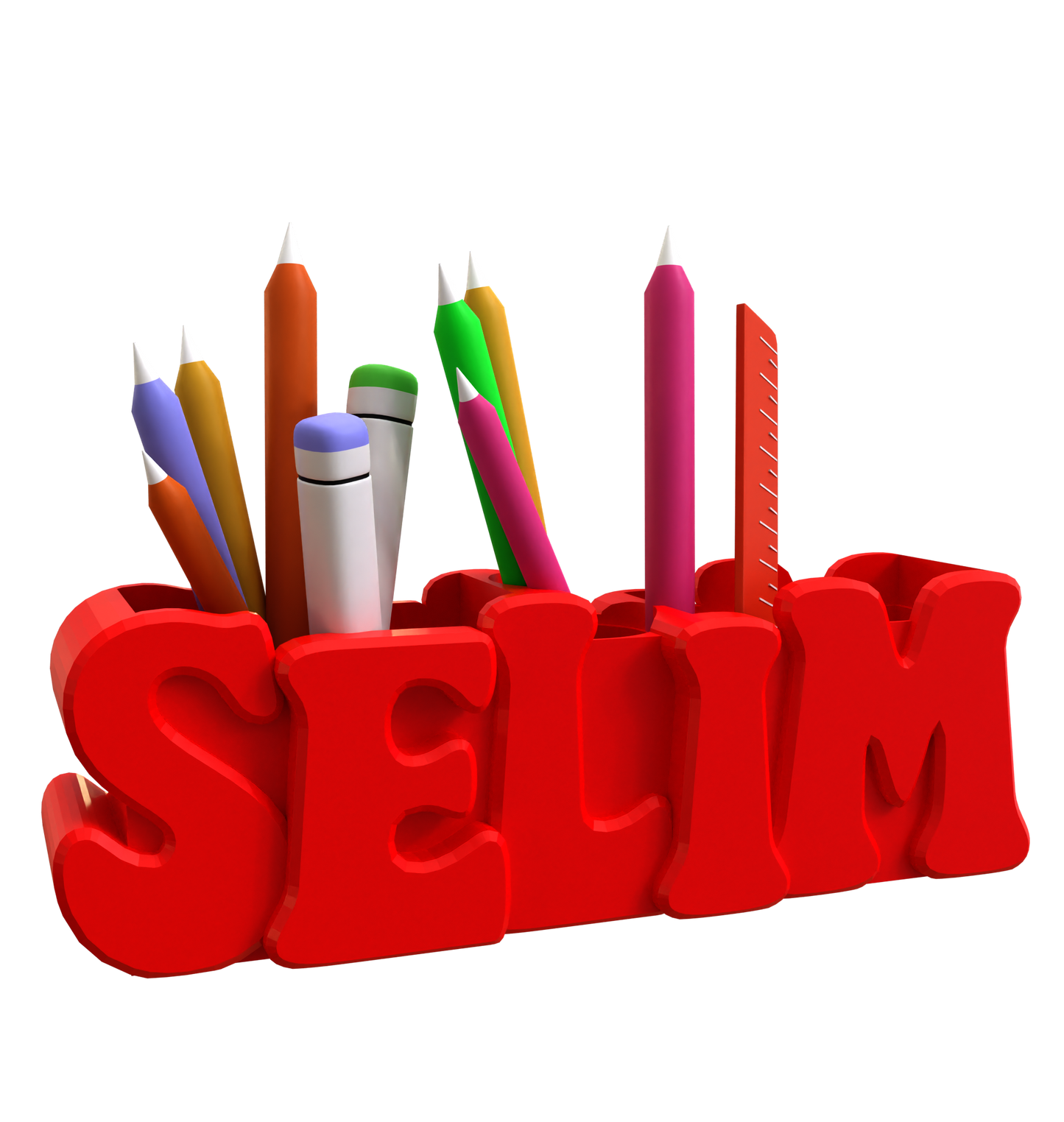 3D Desk Name Tag Pen Holder