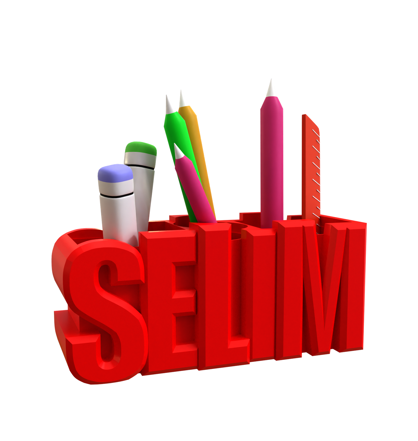 3D Desk Name Tag Pen Holder