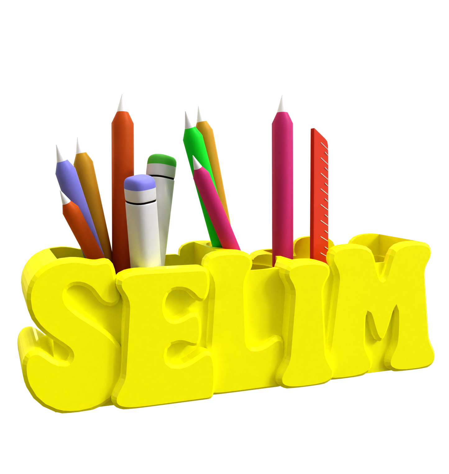 3D Desk Name Tag Pen Holder