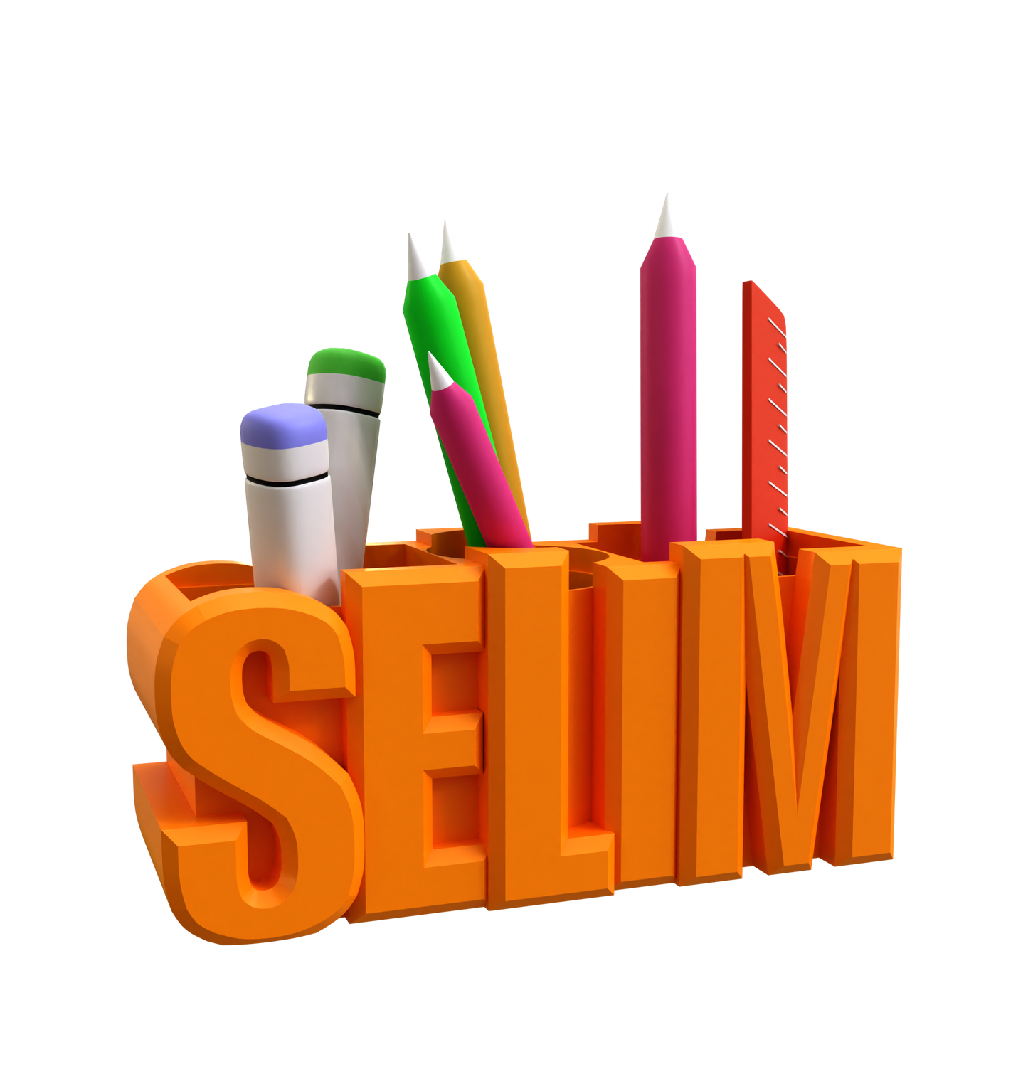 3D Desk Name Tag Pen Holder