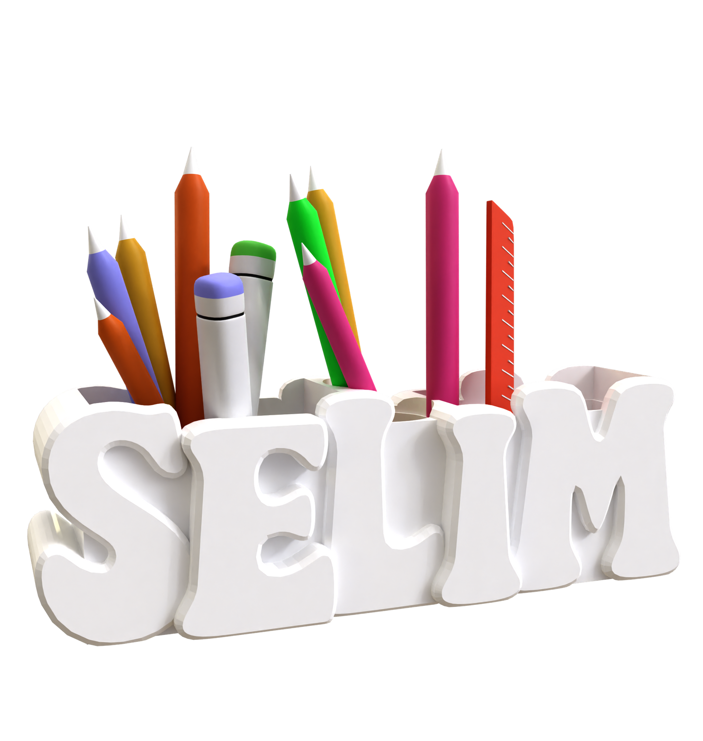 3D Desk Name Tag Pen Holder