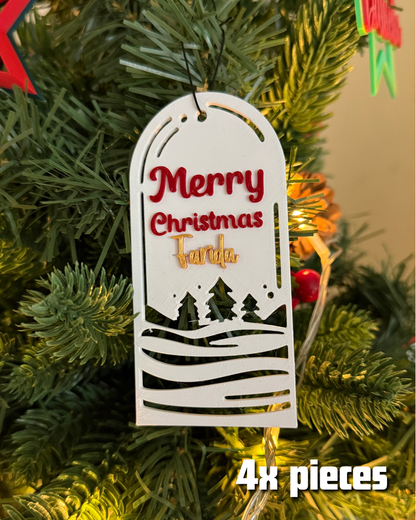 Merry Christmas Ornament (BUNDLE OF 4)