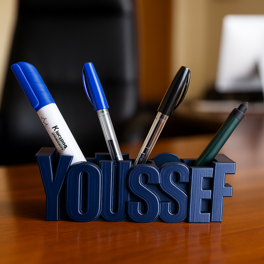 Limited Edition 3D Desk Name Tag Pen Holder
