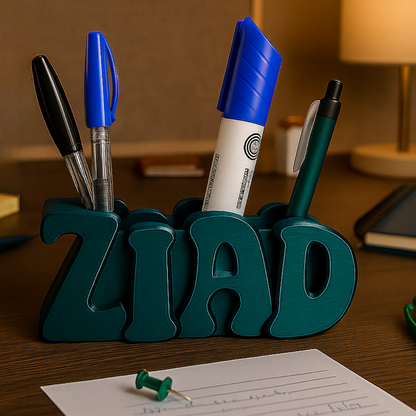 Limited Edition 3D Desk Name Tag Pen Holder