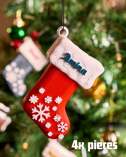 Snowy Stocking Ornament (BUNDLE OF 4)