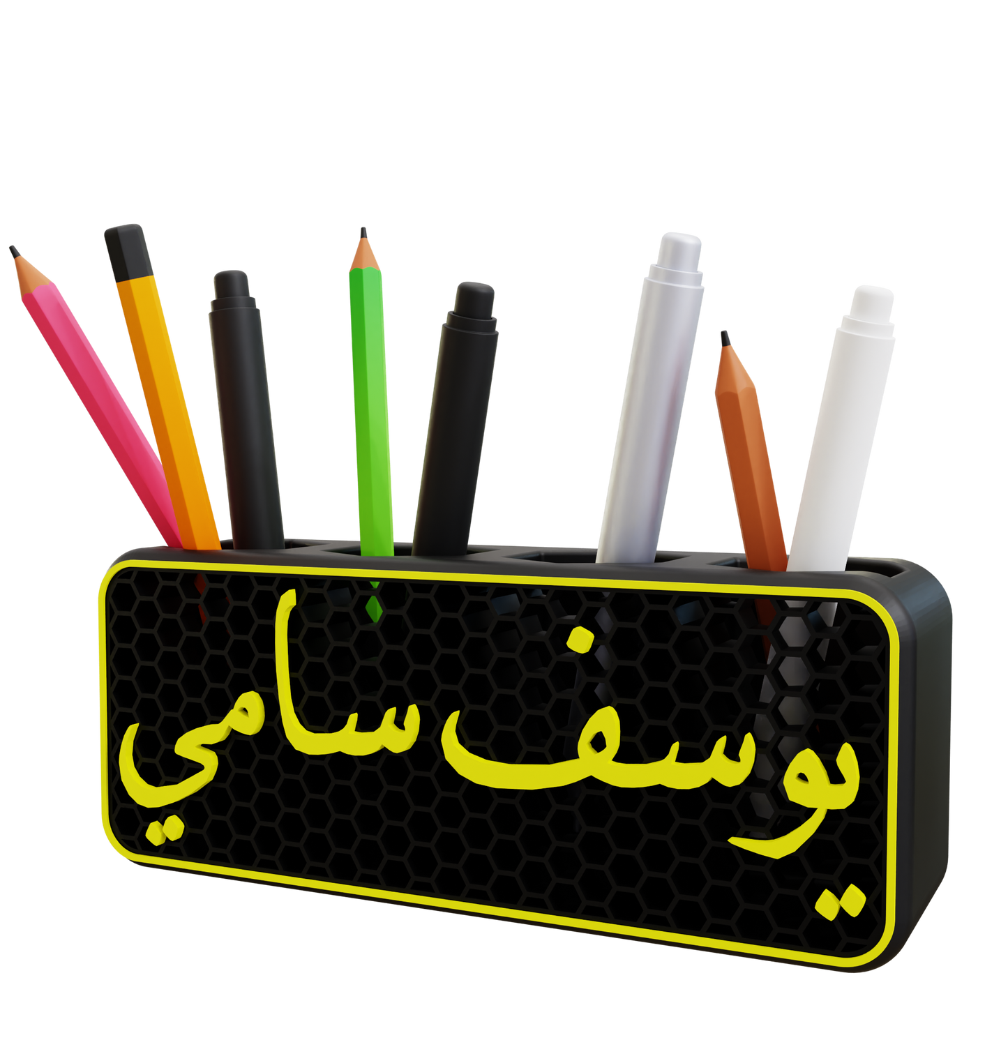 حامل أقلام على شكل خلية نحل