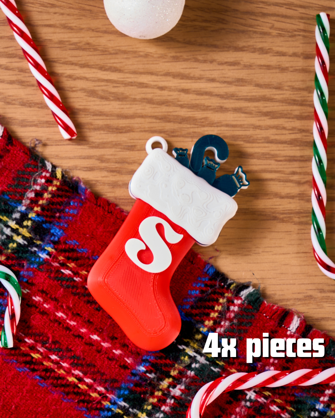 Initials Stocking Ornament (BUNDLE OF 4)