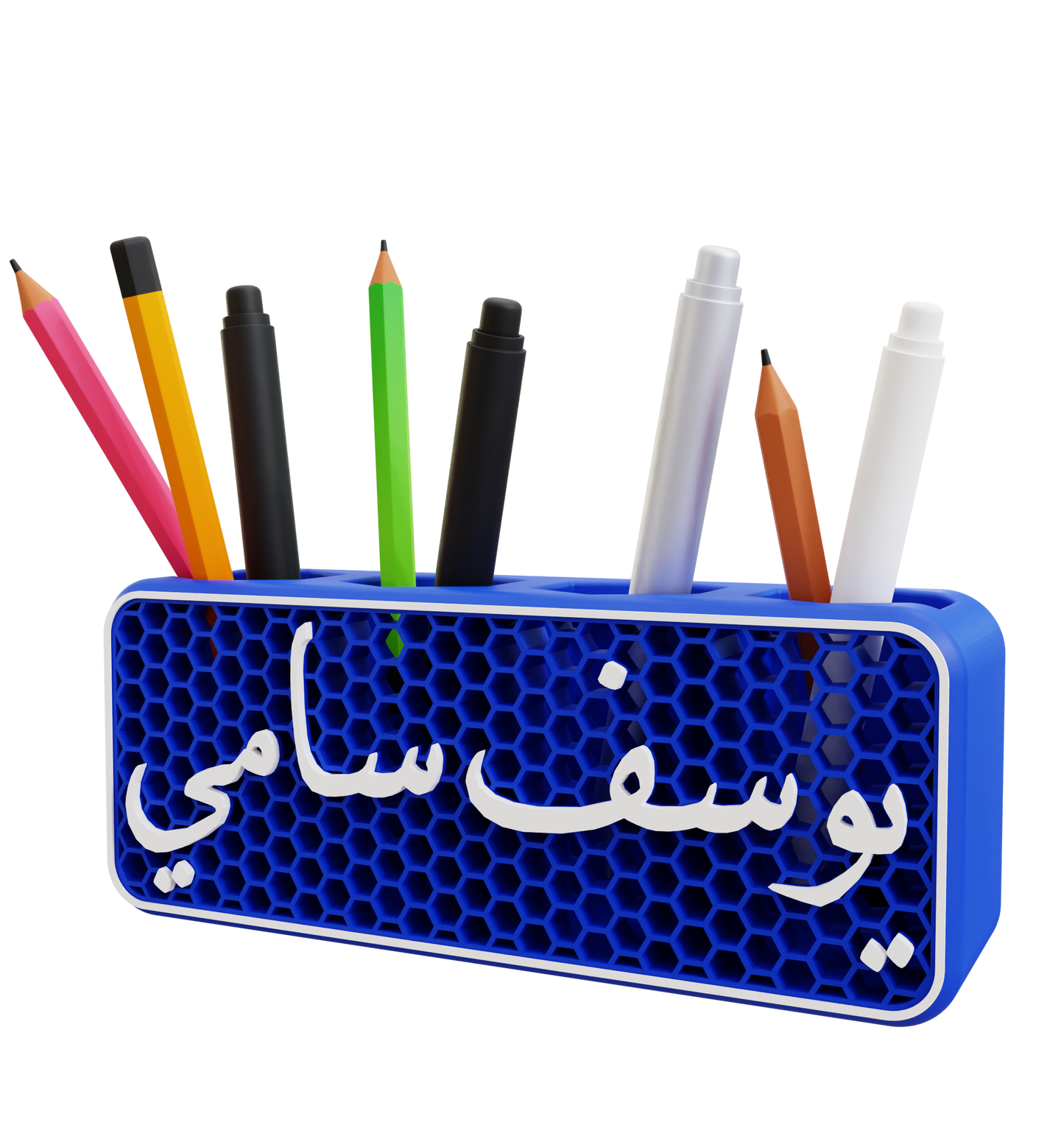 حامل أقلام على شكل خلية نحل