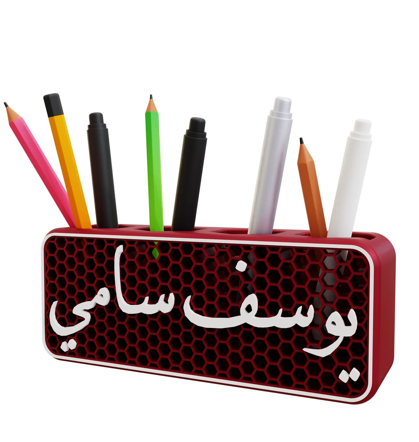 حامل أقلام على شكل خلية نحل