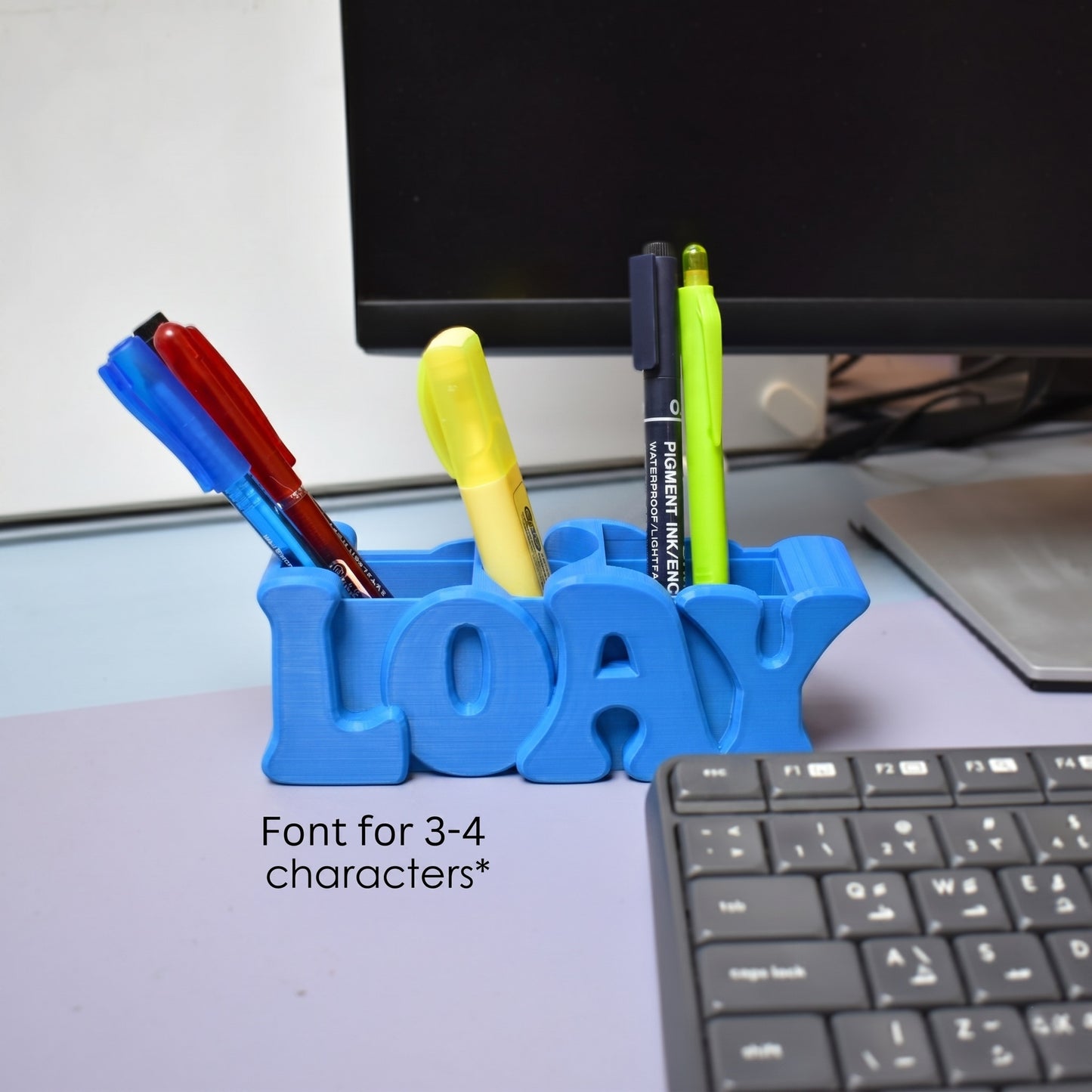 3D Desk Name Tag Pen Holder