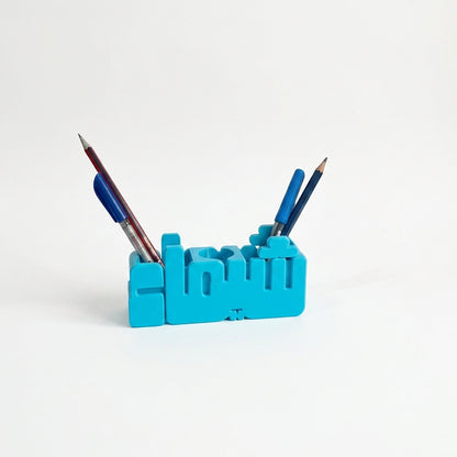Arabic 3D Desk Name Tag Pen Holder
