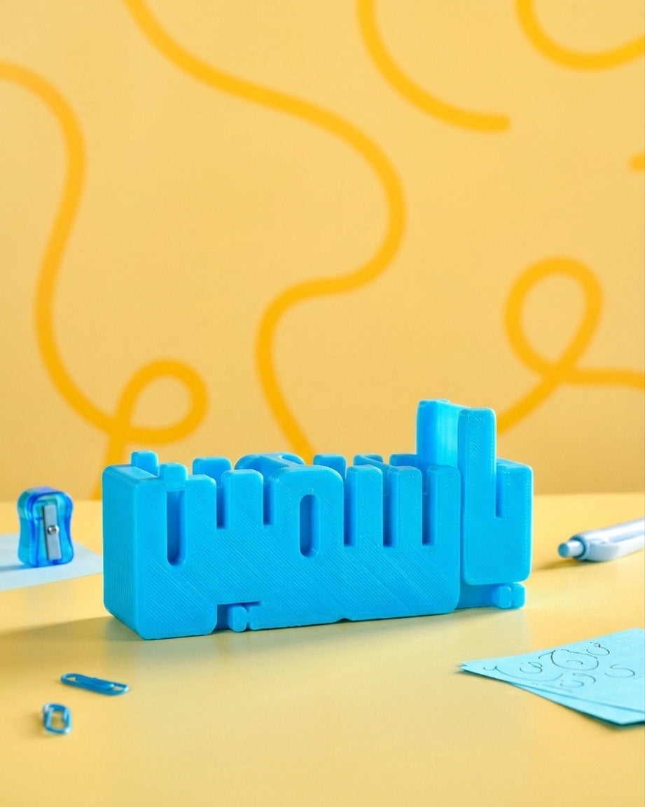 Arabic 3D Desk Name Tag Pen Holder