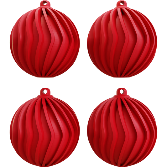 Ball Swirls Ornaments Bundle of 4