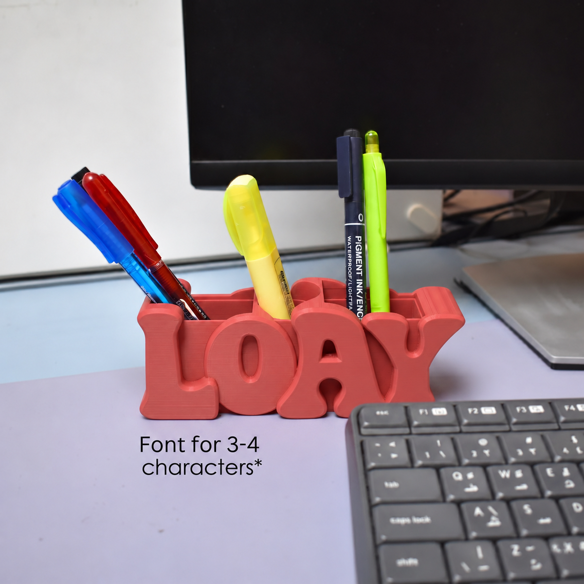 3D Desk Name Tag Pen Holder