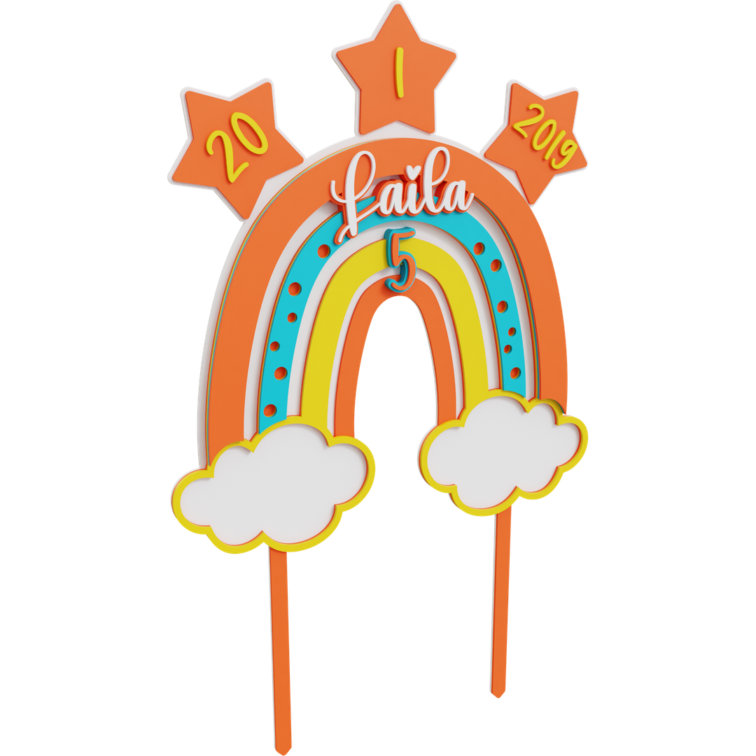 Rainbow Cake Topper