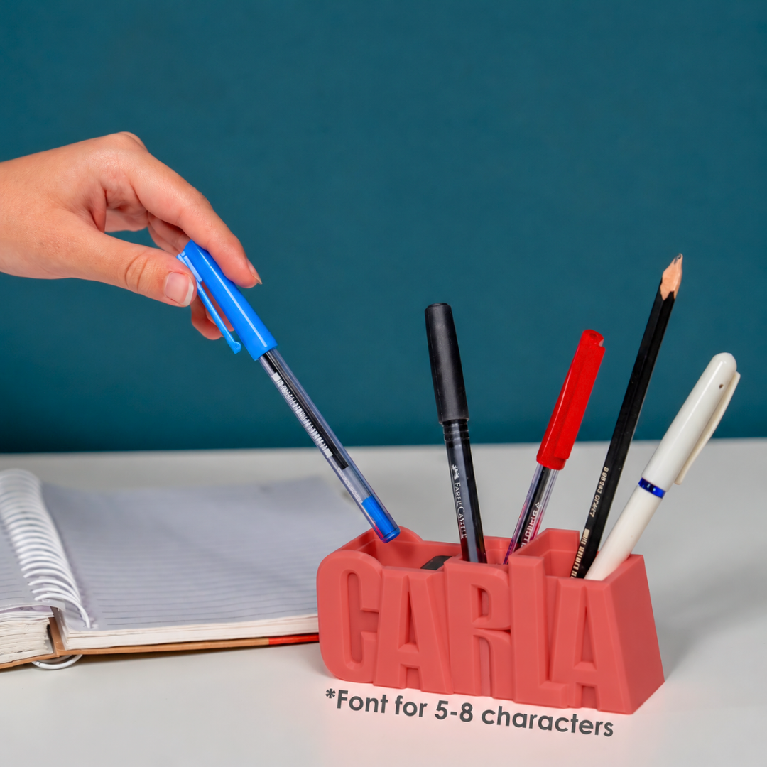 3D Desk Name Tag Pen Holder