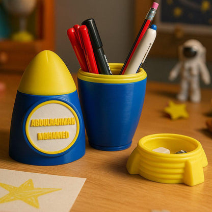 2-in-1 Rocket Pencil Case