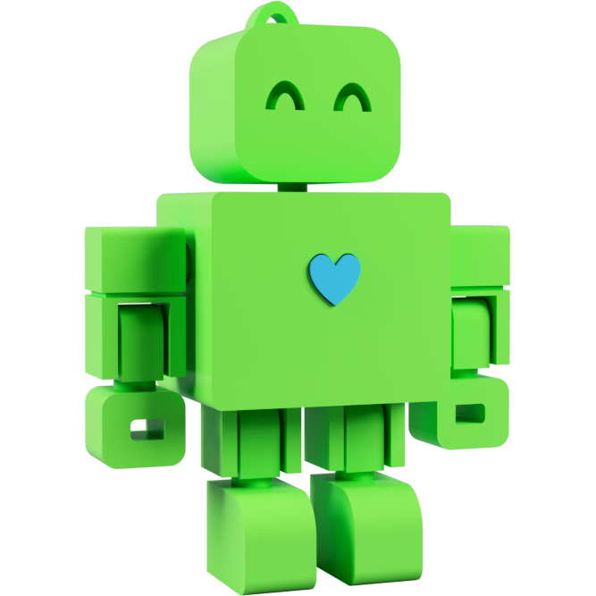 I <3 WandDo Robot Keychain