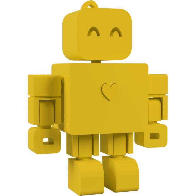I <3 WandDo Robot Keychain