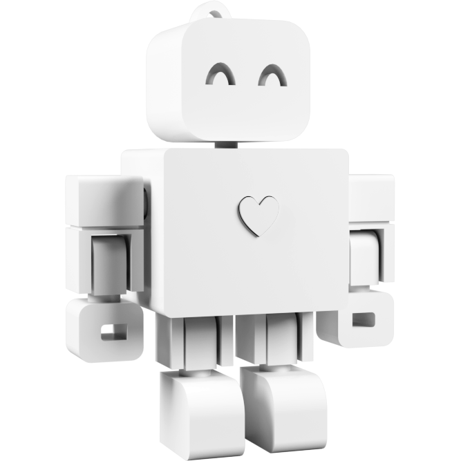 I <3 WandDo Robot Keychain