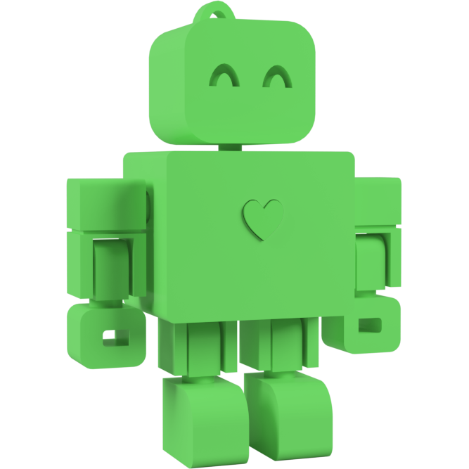 I <3 WandDo Robot Keychain