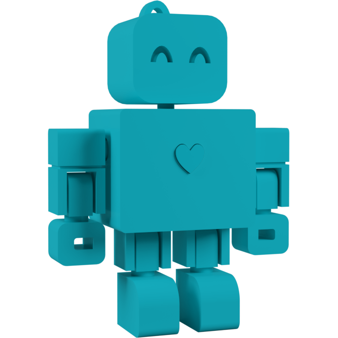 I <3 WandDo Robot Keychain