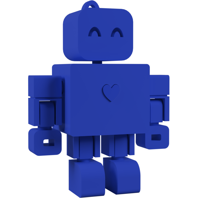 I <3 WandDo Robot Keychain