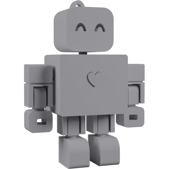 I <3 WandDo Robot Keychain