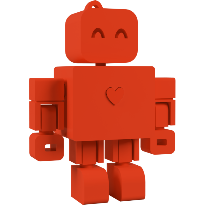 I <3 WandDo Robot Keychain