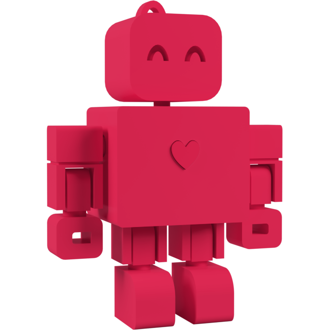 I <3 WandDo Robot Keychain
