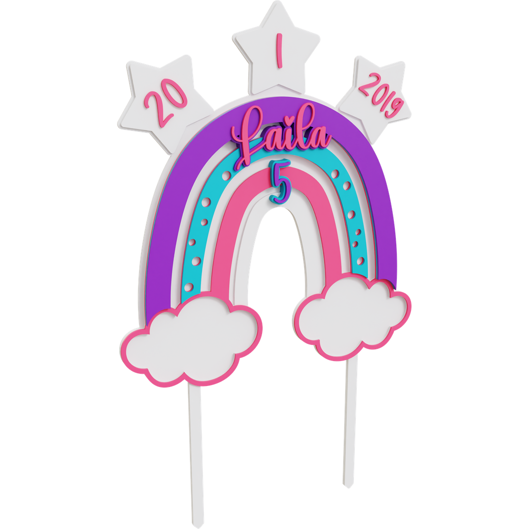 Rainbow Cake Topper